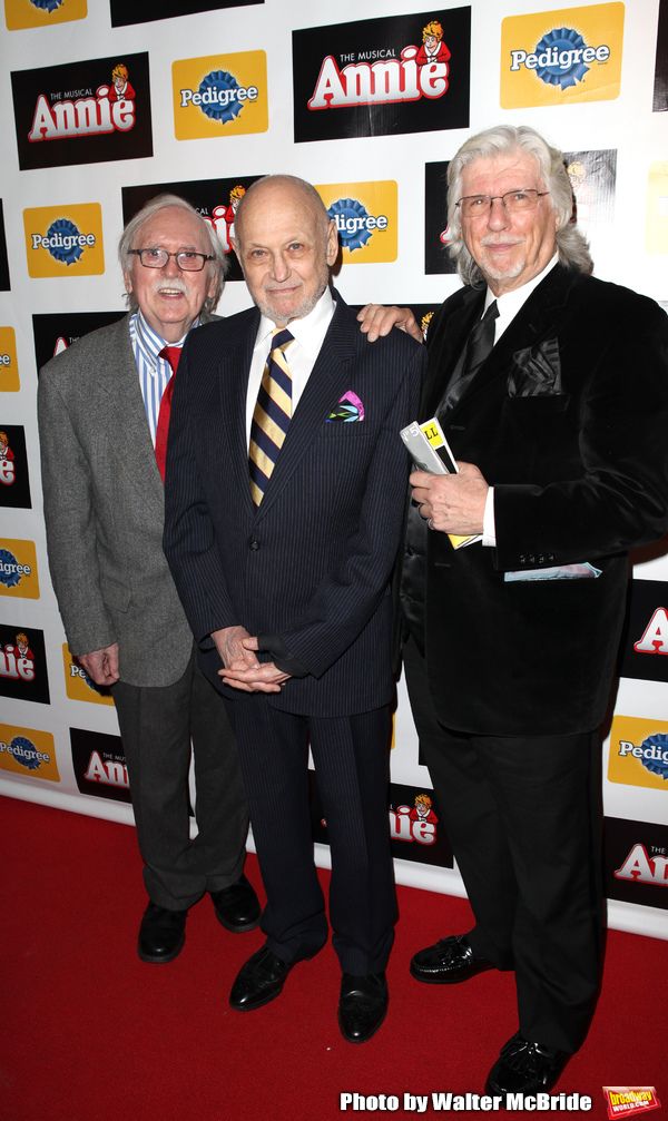People: Charles Strouse, Thomas Meehan, Martin Charnin attending the Broadway Opening Photo