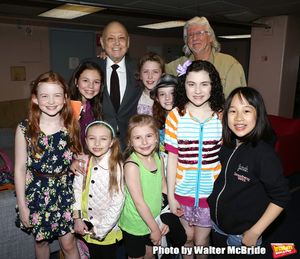 Charles Strouse, Martin Charnin, Lilla Crawford & the young cast members from Broadway's iconic musical ANNIE celebrate creator Charles Strouse's 85th Birthday at The Palace Theatre in New York City on June 06, 2013. @ BroadwayWorld Charles Strouse, Martin Charnin, Lilla Crawford & the young cast members from Broadwa Photo
