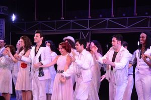 Missy Dowse, Michael Notardonato, Andrea Dotto and the cast of Saturday Night Fever Photo