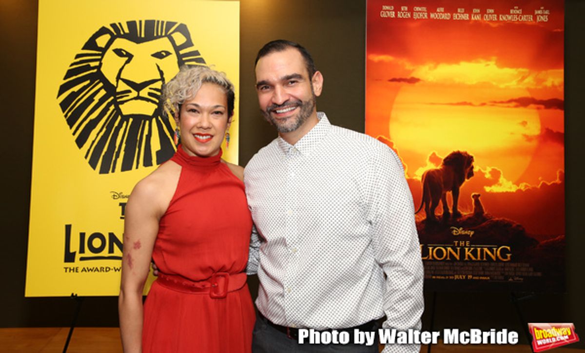 Javier MuÃ±oz and guest at Broadway Celebrates the Release of THE LION KING with Special NYC Screening