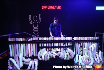 Matt Ramsey, Blue Man cast member performing
 Photo