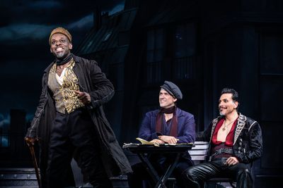 Sahr Ngaujah, Aaron Tveit, and Ricky Rojas Photo