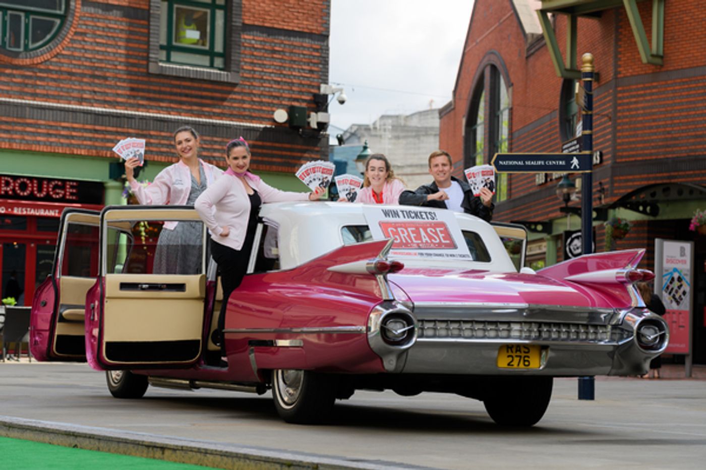 Photo Flash: Pink Cadillac Rolls Into Town in Honor of GREASE at the Birmingham Hippodrome Photo Flash: Pink Cadillac Rolls Into Town in Honor of GREASE at the Birmingham Hippodrome Image