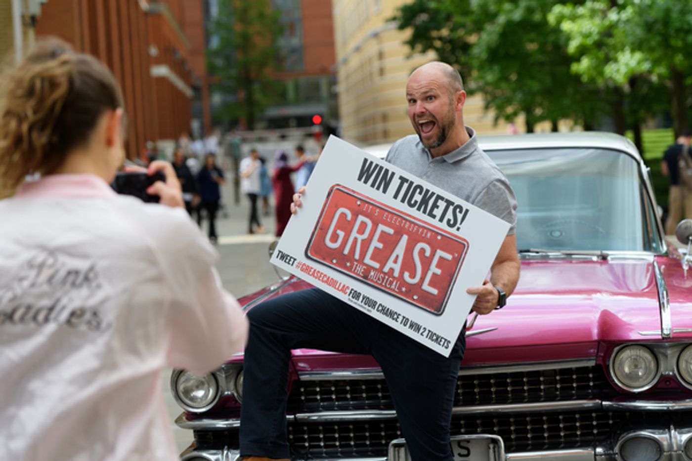 Photo Flash: Pink Cadillac Rolls Into Town in Honor of GREASE at the Birmingham Hippodrome Photo Flash: Pink Cadillac Rolls Into Town in Honor of GREASE at the Birmingham Hippodrome Image