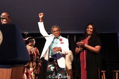 Antwan Lewis (Fox5-TV), Irene Gandy, Andr  De Shields and Melissa Browne, Executive D Photo