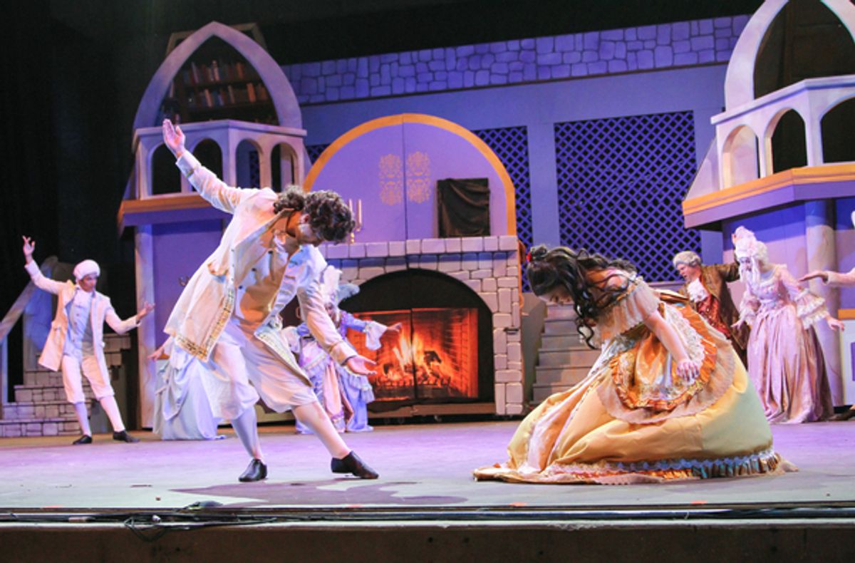 Justin Eisenbeis (Prince) and Claire Wilkinson (Belle)  at 