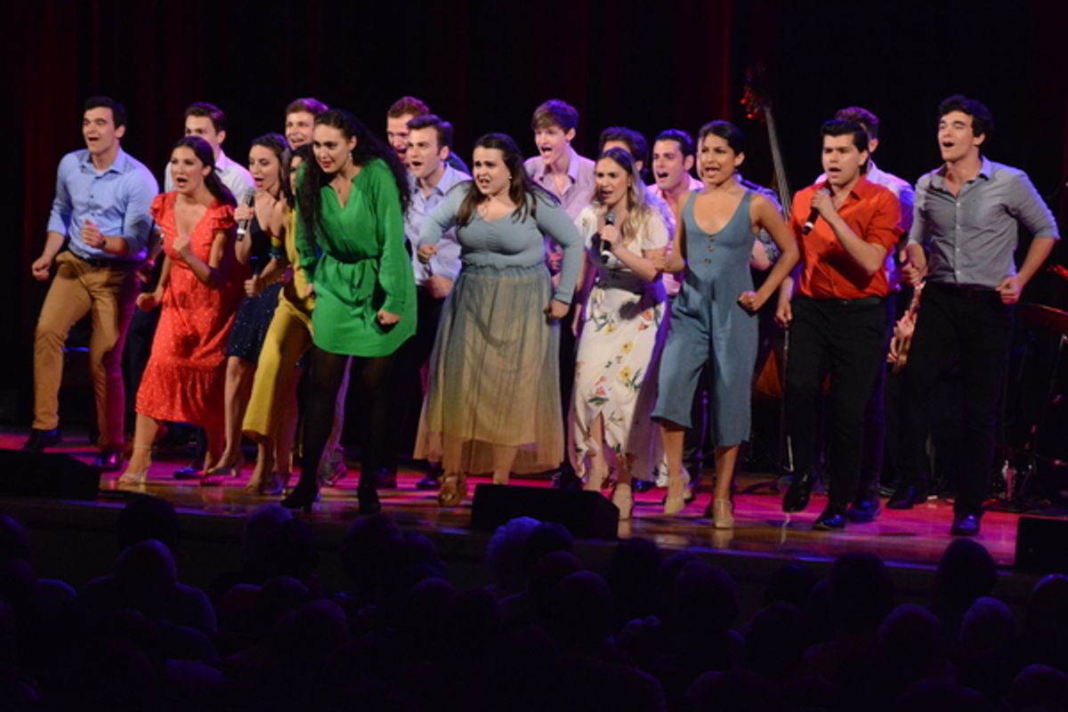 2019 Cast of Broadway's Rising Stars that includes-Gabrielle Baker, Jack Brinsmaid, Christopher Brian, John W. DiCaro, John Drinkwater, Matthew Drinkwater, Mara Friedman, Brian J. Gabriel, Adan V. Gallegos, Esmeralda Garza, Jonathan Heller, Victoria Kemp,  Bettina Lobo, Tyler McCall, Albert Nelthropp, Cameron Nies, Luana Psaros, Jacob Roberts-Miller and Didi Romero at 