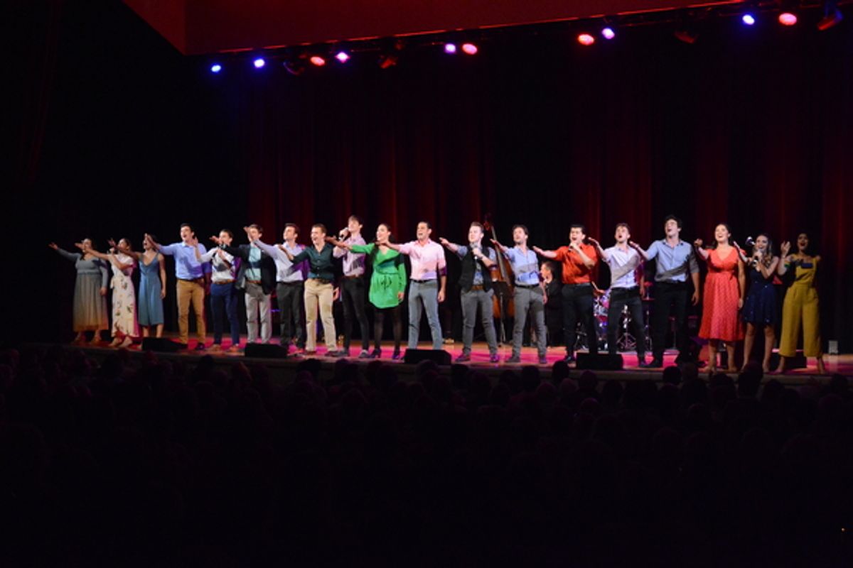 2019 Cast of Broadway's Rising Stars that includes-Gabrielle Baker, Jack Brinsmaid, Christopher Brian, John W. DiCaro, John Drinkwater, Matthew Drinkwater, Mara Friedman, Brian J. Gabriel, Adan V. Gallegos, Esmeralda Garza, Jonathan Heller, Victoria Kemp,  Bettina Lobo, Tyler McCall, Albert Nelthropp, Cameron Nies, Luana Psaros, Jacob Roberts-Miller and Didi Romero at 