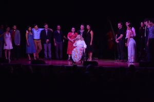 Ali Storker and the cast that includes-Gabrielle Baker, Jack Brinsmaid, Christopher Brian, John W. DiCaro, John Drinkwater, Matthew Drinkwater, Mara Friedman, Brian J. Gabriel, Adan V. Gallegos, Esmeralda Garza, Jonathan Heller, Victoria Kemp, Bettina Lobo, Tyler McCall, Albert Nelthropp, Cameron Nies, Luana Psaros, Jacob Roberts-Miller and Didi Romero @ BroadwayWorld Ali Storker and the cast that includes-Gabrielle Baker, Jack Brinsmaid, Christopher B Photo