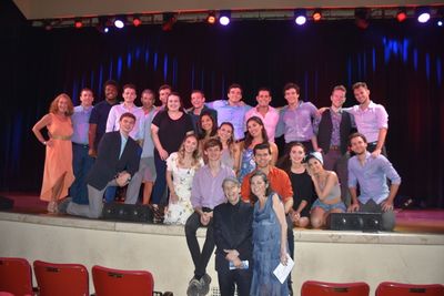 Scott Siegel and Holly Cruz with tonight's cast-Ali Stroker, Scott Siegel, Sue Delano Photo