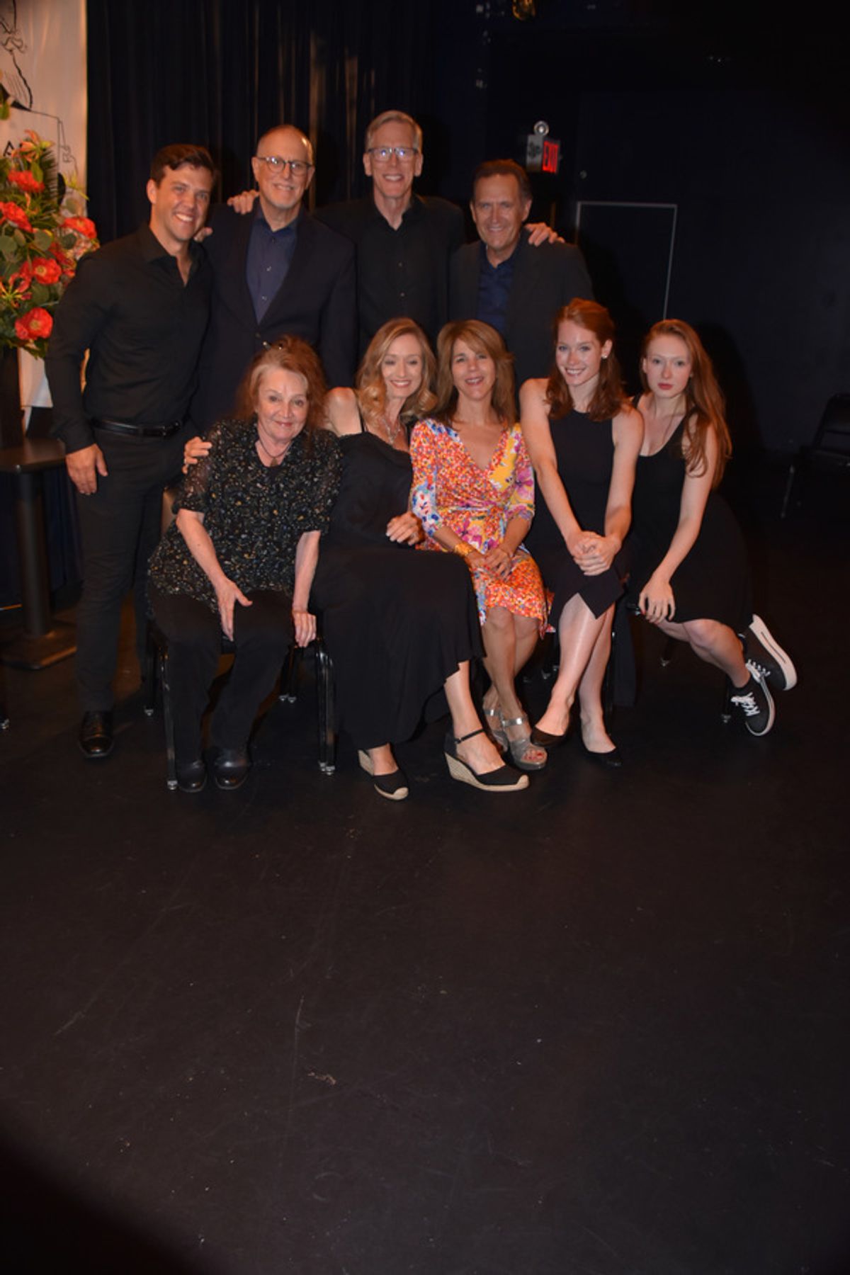 Kathy Gail MacGowan with tonight's cast-Joan Ahnquist, Bill Kux, Steve Hauk, Victor Slezak, Patti Perkins, Rachel Pickup, Lindsay Ryan and MaryKate Harris at 