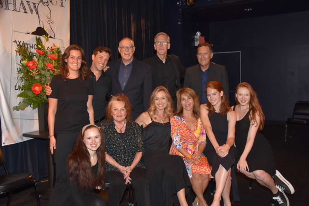 Stage Managers Taylor Mankowski and Kaelyn Delcalzo-Sakosits join with Kathy Gail MacGowan and tonight's cast-Joan Ahnquist, Bill Kux, Steve Hauk, Victor Slezak, Patti Perkins, Rachel Pickup, Lindsay Ryan and MaryKate Harris at 