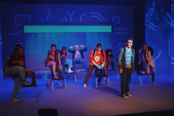 Ian Jones and the cast of BE MORE CHILL Photo