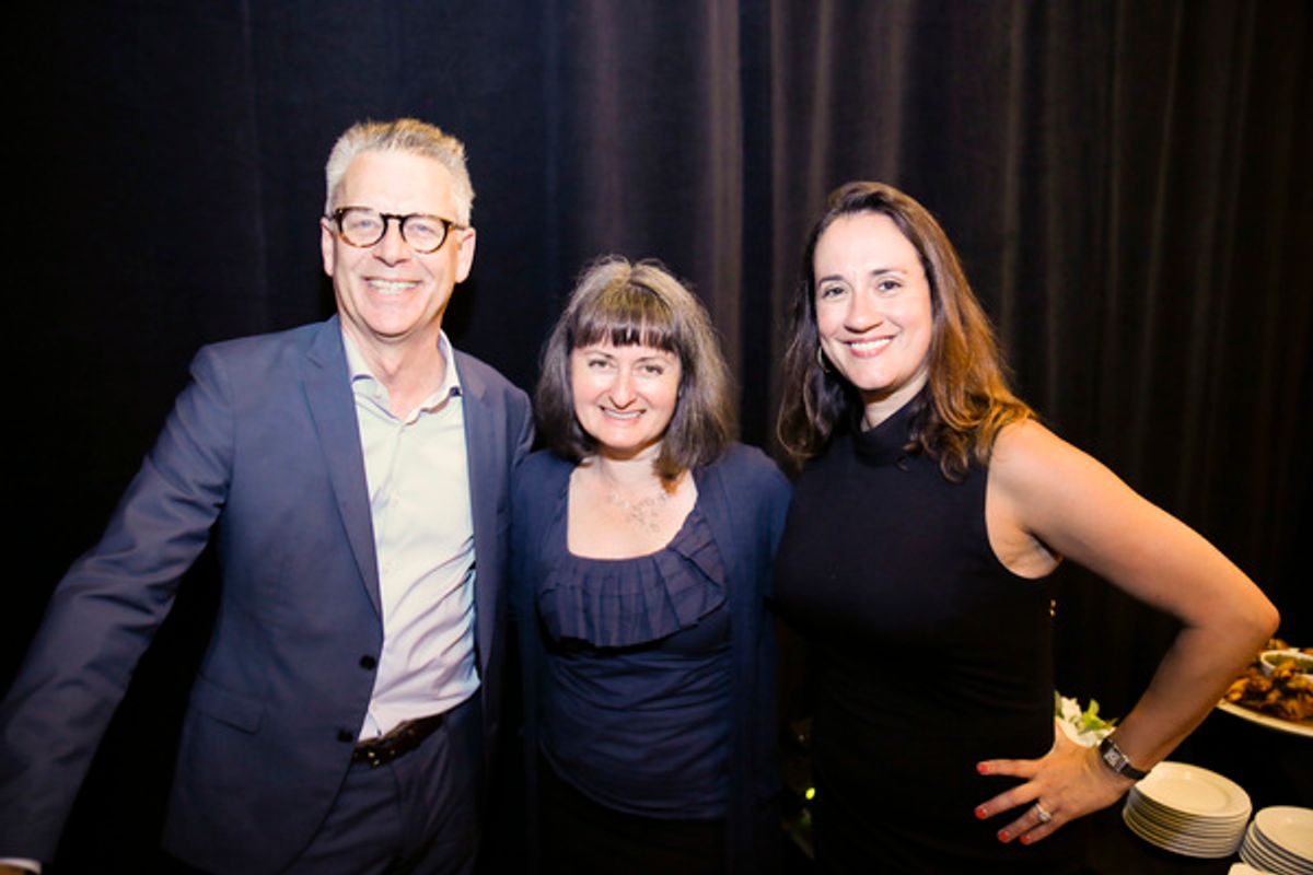 Center Theatre Group Artistic Director Michael Ritchie, Culver City Mayor Meghan Sahli-Wells and Center Theatre Group Managing Director Meghan Pressman at 
