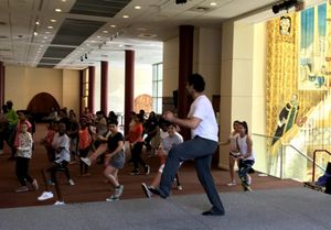 In the Heights assistant choreographer Luis Salgado leads a group of aspiring young performers in choreography at The Palace Theatre?s Triple Threat Performer Intensive. @ BroadwayWorld In the Heights assistant choreographer Luis Salgado leads a group of aspiring young p Photo