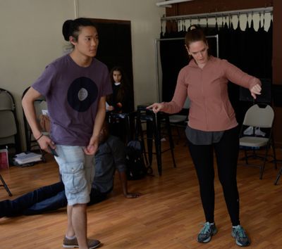 Victor Chen (Dake), Oriah Elgrabli (Girl), and Marie Elena O''Brien* (Marta) choreogr Photo