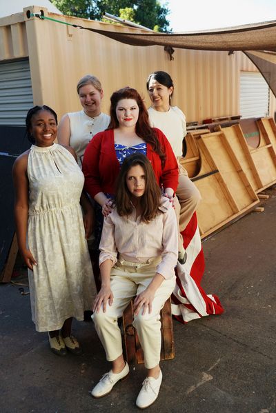 L to R: Keeley Bell, Rory Smith and Jane Leu as Citizens, Francesca Barletta (Proprie Photo