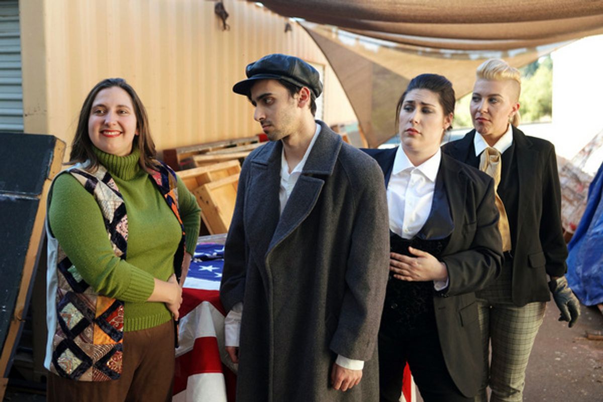L to R: Courtney Reed (Moore), Parker Apple (Czolgosz), Sarah Kline (Booth), Renee Cohen (Charles Guiteau) at 