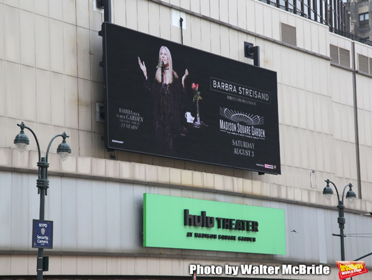 Barbra Streisand Theatre Marquee for her August 3, 2019 Concert at Madison Square Garden, Barbra back in her Garden the first time in 13 years! at 