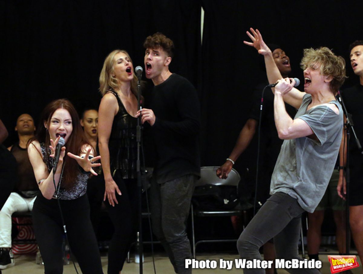 Christina Bennington and Andre Polec with cast at 