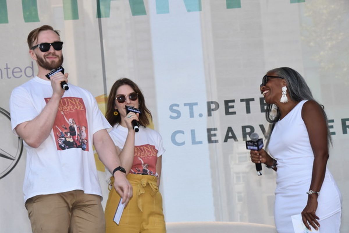 Today's Co Hosts from Drunk Shakespear Tim Haber and Mariah Parris join with Helen Little at 