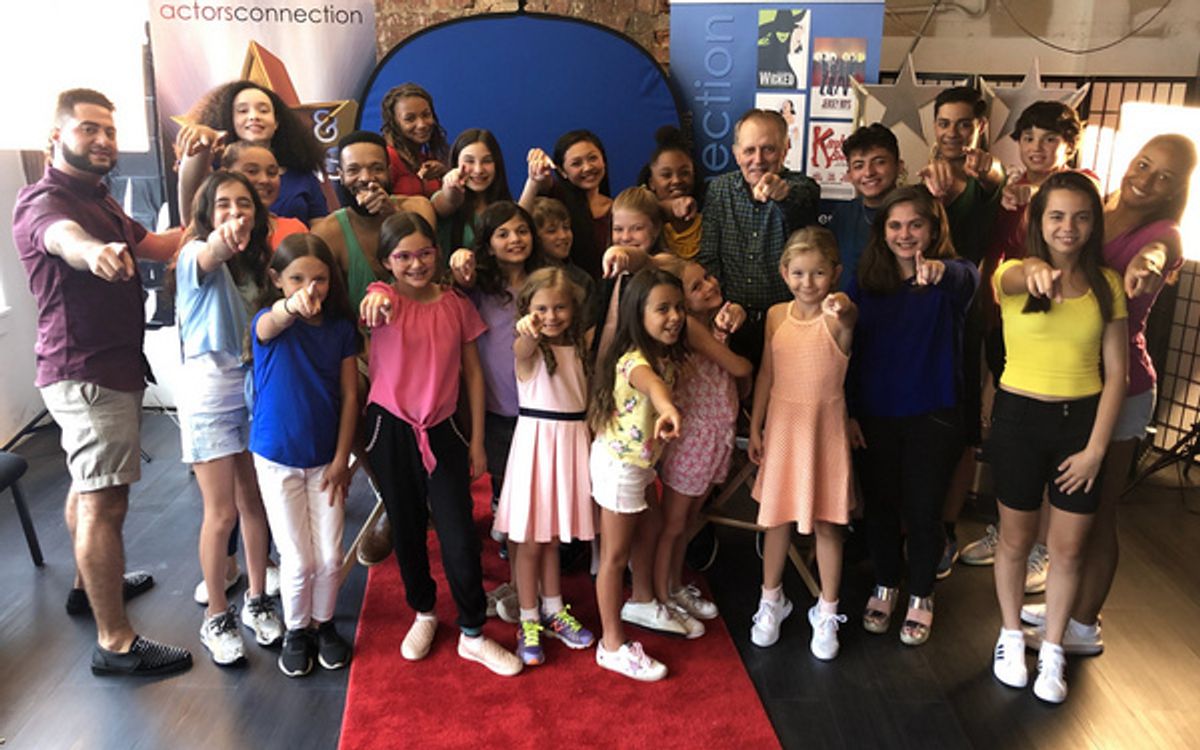 Kids & Teens having a good time with special guests, Broadway Stars Stephen Bradbury and Jason Veasey, at Actors Connection Performing Arts Camp. at 