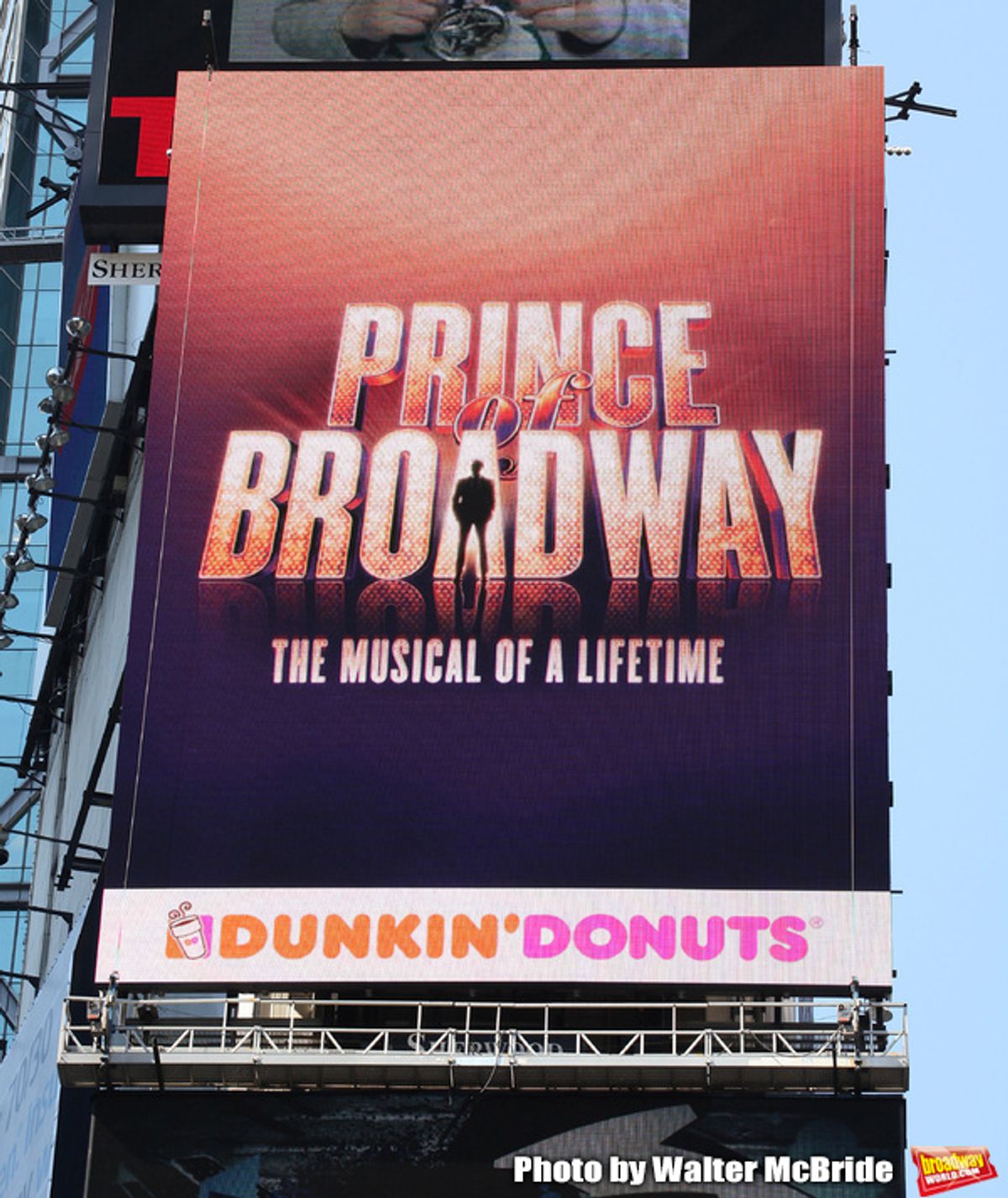 Harold Prince joins Dunkin Donuts to celebrate 'National Donut Day' as well as unveiling their new Electronic Billboard in Times Square, New York on 6/1/2012 at 