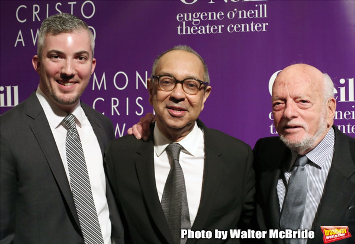Preston Whiteway, George C. Wolfe and Hal Prince attends the 16th Annual Monte Cristo Award ceremony honoring George C. Wolfe presented by The Eugene O'Neill Theater Center at Edison Ballroom on May 9, 2016 in New York City. at 