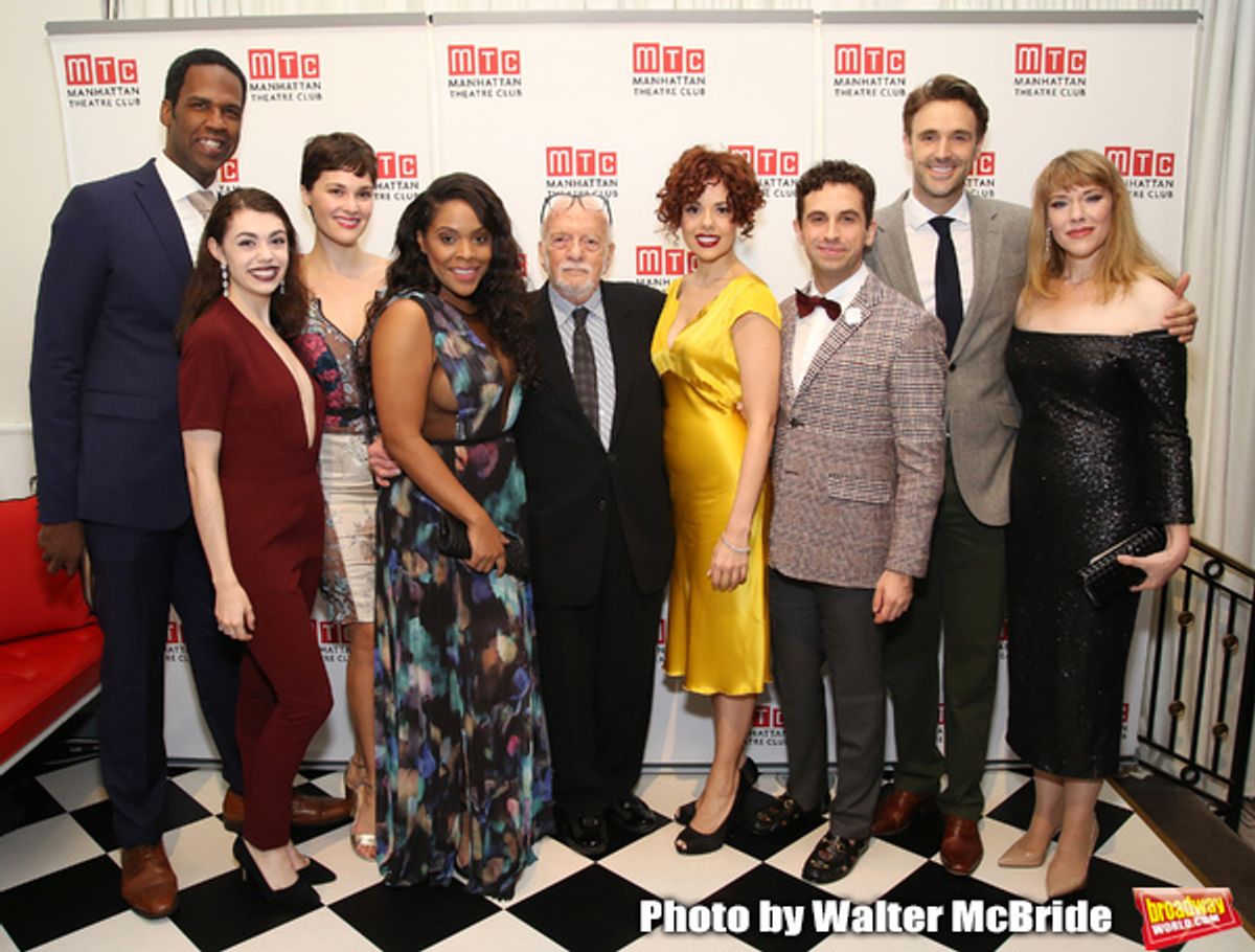 Quinten Oliver Lee, Kaley Ann Vorhees, Bryonha Marie Parham, Hal Prince, Janet Dacal, Brandon Uranowitz, Michael Xavier and Emily Skinner attends the 2017 Manhattan Theatre Club Fall Benefit honoring Hal Prince on October 23, 2017 at 583 Park Avenue in New York City. at 
