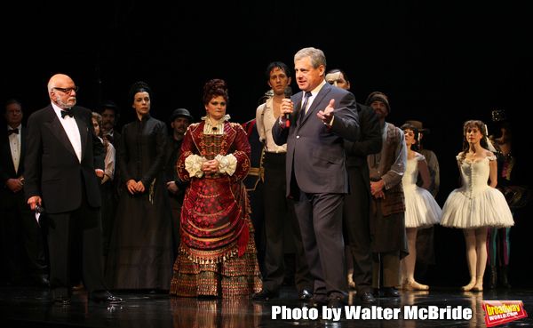 Hal Prince & Cameron Mackintosh with ensemble cast during the 'Phantom of the Opera'  Photo