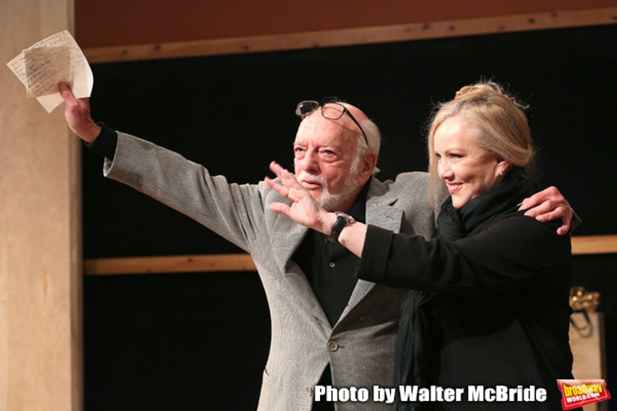 Hal Prince and Susan Stroman during the press day preview of 'Prince of Broadway' at SIR Studio on October 5, 2015 in New York City. at 