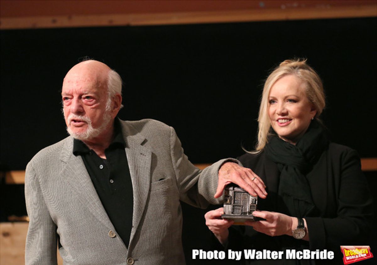 Hal Prince and Susan Stroman during the press day preview of 'Prince of Broadway' at SIR Studio on October 5, 2015 in New York City. at 
