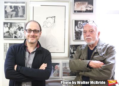 Lonny Price visits Hal Prince in his office on July 30, 2015 in New York City. Photo