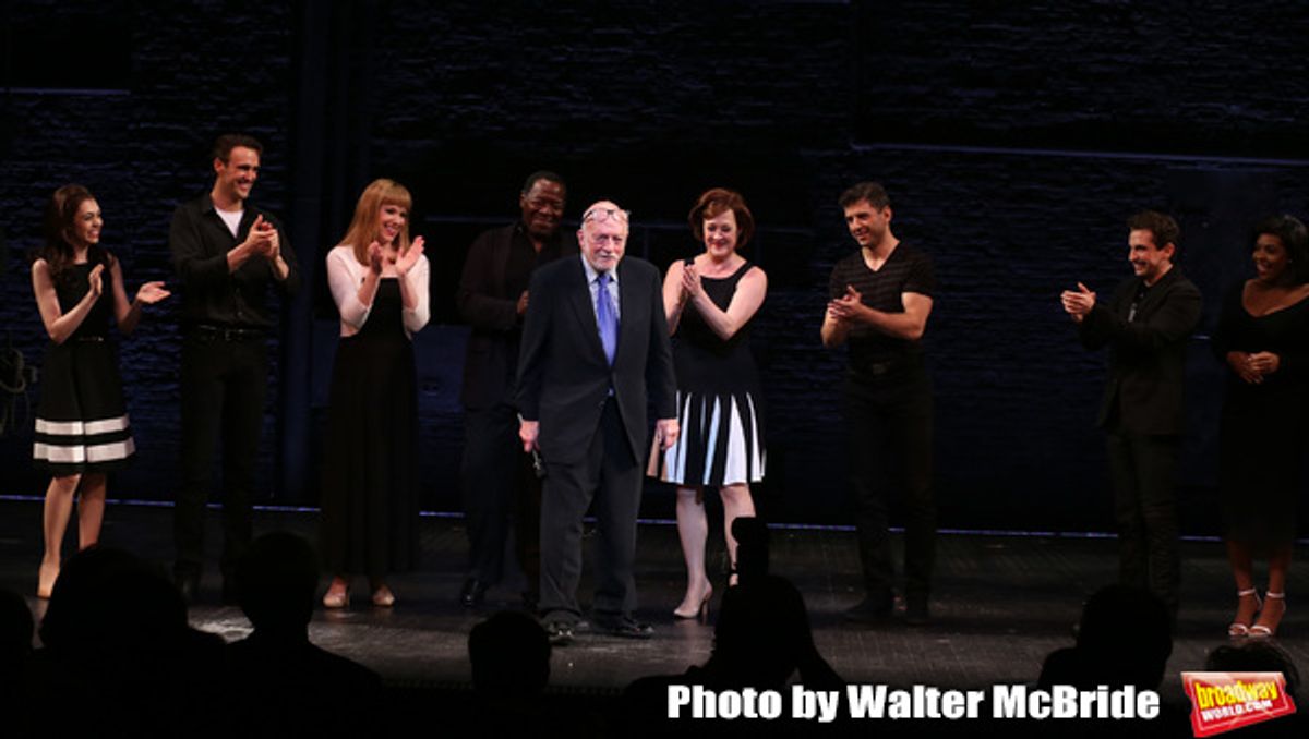 Hal Prince with cast during the Broadway Opening Night performance Curtain Call for 'The Prince of Broadway' at the Samuel J. Friedman Theatre on August 24, 2017 in New York City. at 