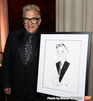 Ken Fallin with his drawing of Hal Prince attends 2017 Dramatists Guild Foundation Ga Photo