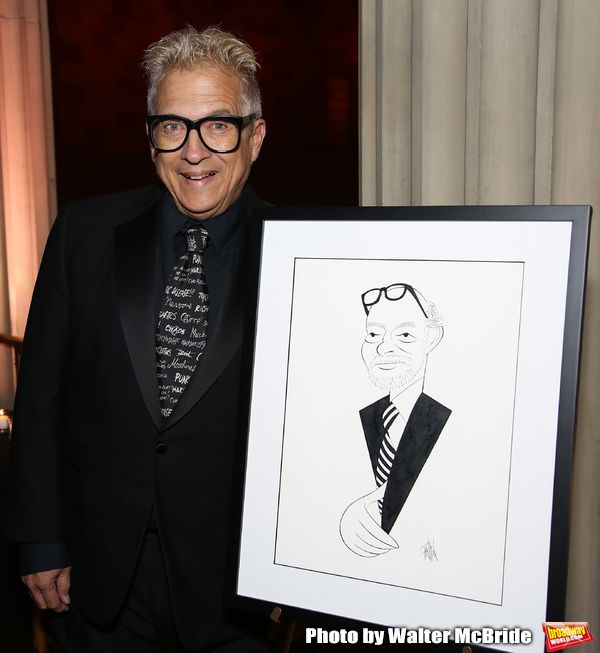 Ken Fallin with his drawing of Hal Prince attends 2017 Dramatists Guild Foundation Ga Photo