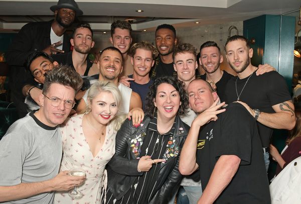 Curtis Pritchard (7L), AJ Pritchard (8L) and Channing Tatum (3R) pose with cast membe Photo