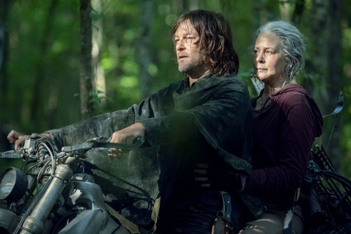 Norman Reedus as Daryl Dixon, Melissa McBride as Carol Peletier  at 