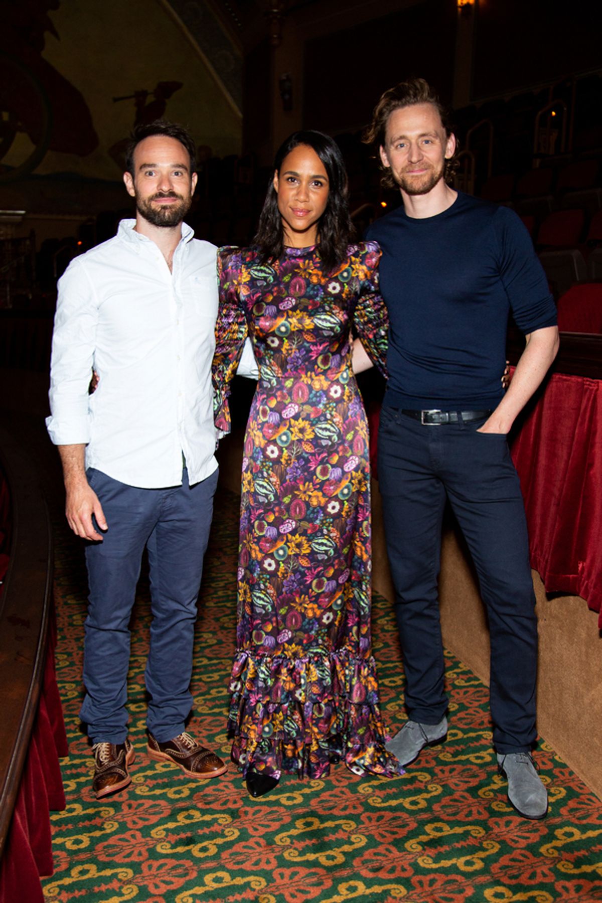 Charlie Cox, Zawe Ashton, Tom Hiddleston at 