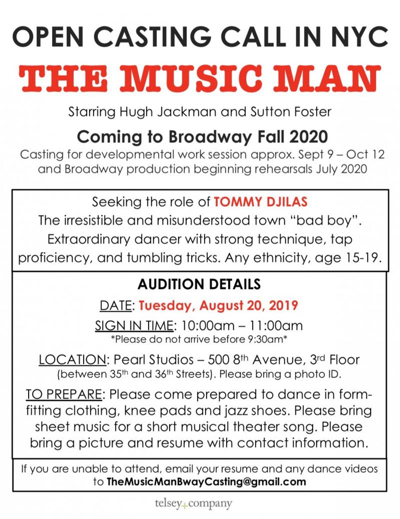 THE MUSIC MAN Will Hold Open Call to Find Tommy Djilas  Image