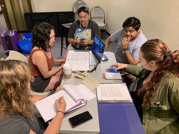 The all-female creative team of BASIC GITCH, including Abigail Harris (Set/Prop/Graph Photo