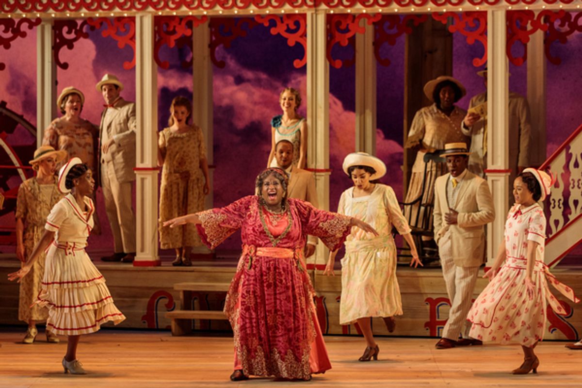 Judith Skinner as Queenie and members of the ensemble in The Glimmerglass Festivalâ€™s 2019 production of 'Show Boat.' Photo Credit: Connor Lange/The Glimmerglass Festival at 