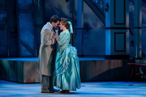(From left) Michael Adams as Gaylord Ravenal and Lauren Snouffer as Magnolia Hawks in The Glimmerglass Festival’s 2019 production of "Show Boat." Photo: Connor Lange/The Glimmerglass Festival @ BroadwayWorld (From left) Michael Adams as Gaylord Ravenal and Lauren Snouffer as Magnolia Hawks in Photo