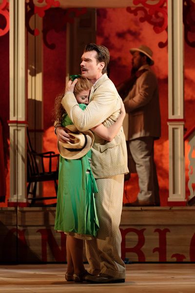 Haley Ayers as Teen Kim and Michael Adams as Gaylord Ravenal in The Glimmerglass Fest Photo
