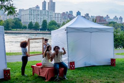 From left: Ensemble (Carroll Herring), Ensemble (Milagros Bobier), Juliet (Rachel Sch Photo