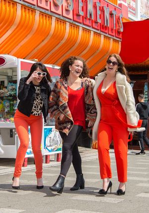 L-R Danielle Flett, Amy Vicary-Smith, Emily Houghton. Stiletto Beach. Photo credit Mark Sepple @ BroadwayWorld L-R Danielle Flett, Amy Vicary-Smith, Emily Houghton. Stiletto Beach. Photo credit Ma Photo