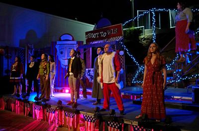 Cast of Assassins. L to R: Francesca Barletta (Proprietor), Sarah Kline (Booth), Hall Photo