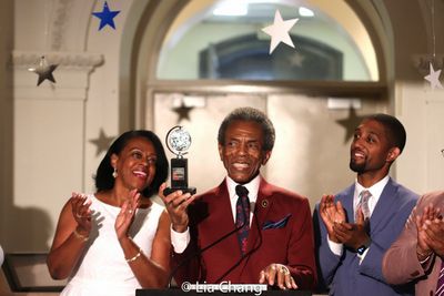 Comptroller Joan Pratt, Andre De Shields, City Council President, Brandon Scott Photo