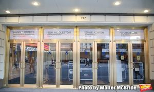 Theatre Marquee for Harold Pinter's "Betrayal" starring Tom Hiddleston, Zawe Ashto an Photo