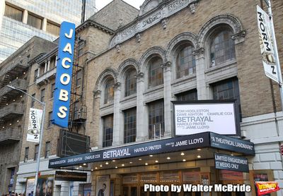 Theatre Marquee for Harold Pinter's "Betrayal" starring Tom Hiddleston, Zawe Ashto an Photo